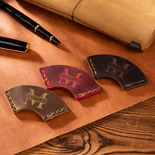 Albertband Personalisierte A-Z Initialen Lesezeichen mit Namen PU Leder Seitenecke Lesezeichen bestes Vatertag Geschenk Individuelle Lesebuch Markierung für Geschenke von Buchliebhabern (3pcs)