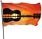Flagge 150x90cm, Outdoor Windward Fahne, Lebendiges Farbbanner Gartenflagge Fantasie-Gitarren-Musik-Sonnenuntergang Dekorative Flagge, Hochwertige Polyester Yard Fahne, Lustige Große Flagge