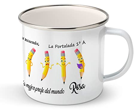 Taza personalizada para profesores, regalos día del maestro, regalos para la maestra, regalos para profesora (lapices)