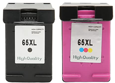 Garsent Ersatz-Tintenpatronen für HP 65XL, Druckpatronen Schwarz/Farbe für DeskJet für AMP für Envy, Kompatibel mit Den Meisten Druckern für AMP für DeskJet(H65XLBK Schwarz)