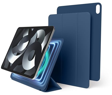 elago Custodia Folio Magnetica per iPad Air 11 (M3, M2), iPad Air (5a, 4a Gen), iPad Pro 11 (1a Gen) [10.9 pollici], Piastra Posteriore Attaccabile ai Materiali Metallici, Compatibile con Apple Pencil