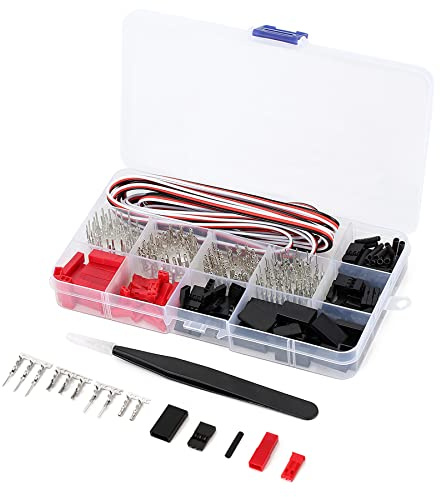winwill 50 Sets JST Servo Connector Kit, RC Stecker/Buchsen Crimp Pin Kabel Kit Kompatibel JST SYP Futaba Servo Wire Verlängerungskabel für RC Car Hitec Spektrum Modellflugzeuge