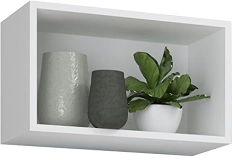 VCM Holzregal hängend | platzsparendes Regal | Maße: H. 30 x B. 50 x T. 28 cm | Elegantes Regal hängend | Aufbewahrungsregal | Bücherregal | Wandboard - Arila S