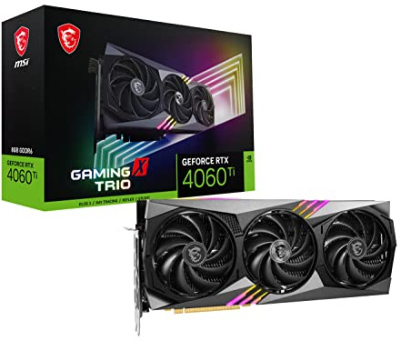MSI Gaming GeForce RTX 4060 Ti 8GB GDRR6 128-Bit HDMI/DP Nvlink TORX Fan 4.0 Ada Lovelace Architecture Tarjeta gráfica (RTX 4060 Ti Gaming X Trio 8G)