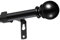 Black Curtain Poles for Eyelet Curtains,70-270cm Curtain Rod with Round Finial Heavy Duty Decorative Windows Drapery Rods