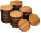 Patikil Wide Mouth Mason Jar Lids with Airtight Silicone Seal - Wooden Lids for Ball Jars (24pcs)
