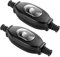 Cisixin 2 Piezas Interruptor de Cable Intermedio Impermeable, Negro, Bipolar de Línea, para Control de Cables Interiores y Exteriores