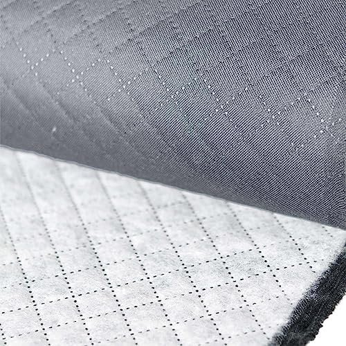 Steppstoff Raute ab 1m x 158cm PU-beschichtet 23 Farben Meterware Steppfutter Oxford 600D Futterstoff, Farbe:grau