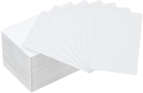 PATIKIL 100pz Sublimazione Metallo Biglietti Visita Vuoto, 0.45mm Spessore 3.4x2.1 Pollici Alluminio Stampabile Nome Carta per Personalizzato Fai da Te Stampa, Bianco