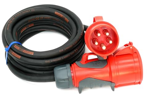 CEE Starkstromkabel (1,5m-50m) 32A Verlängerungskabel Titanex H07RN-F 5x4mm² mit PCE Grip Stecker und Kupplung, Business-Line von Event-Kabel (20 Meter)