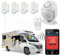 Nouveau - Alarme de Camping Car - WiFi – Sirène 125 DB Détecteur de Mouvement - 4 Détecteurs de Portes et fenêtres - 1 détecteur de Mouvement- 2 Télécommandes - Surveillance 24/24H
