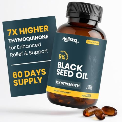 HOLISTQ Black Seed Oil Capsule 5% Thymoquinone Cold Pressed 120 softgels