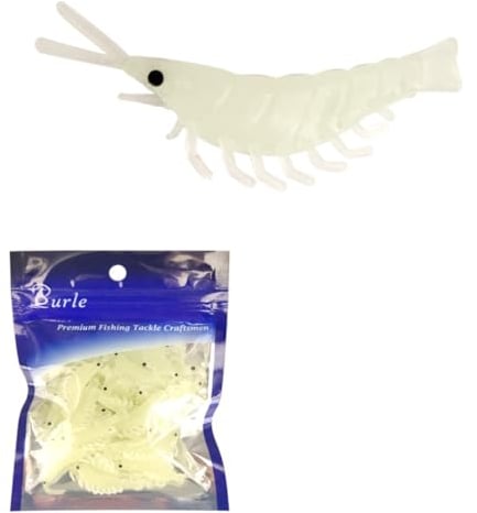 HOUSON 50pcs Garnelen köder, Forellenköder Gummi Künstliche Köder für Salzwasser und Süsswasser Fischen auf Störe Bassforelle