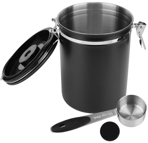 BTBHIHO Kaffeedose Luftdicht 1kg Bohnen-2,8 L Kaffeebohnen Behälter Kaffeebehälter Luftdicht Edelstahl Vakuum Kaffeedose Mit Datumsanzeige mit CO2-Ventil für Tee Nüsse Kakao