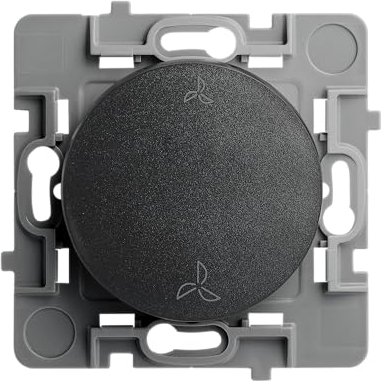 Debflex - Casual Evo - Mécanisme VMC - Commande Pour Ventilation Centralisée - Bornes de Connexion Automatiques - ABS - Installation Encastrée - Noir - 76 x 76 x 34 mm