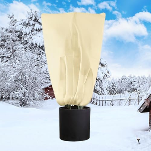 Tobengda Protección de Invierno para Plantas de Maceta, 160 x 240 cm, protección Invernal para Plantas, 80 g/m², Tela no Tejida, Color Beige, antiheladas, se Aplica a Palmeras y limoneros, 1 Unidad