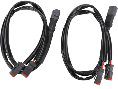 2 Stück DT Kabelbaum Adapter, Kabelbaum Splitter, 2 in 1 DT DTP Verbinder, Hochleistungs Hitzebeständige Kabel Verlängerungssatz Anschlüsse Arbeitsscheinwerfer Nebelscheinwerfer Schnur Steckverbinder