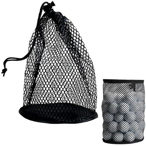 Golf Ball Mesh Bag, 1Pcs Large Nylon Golf Ball Net Storage Pouch with Drawstring Cord Lock Closure 50 Balls Light Strong Golf Holder Bag for Gym Golf Course School Fitness Club Travel Training Camping