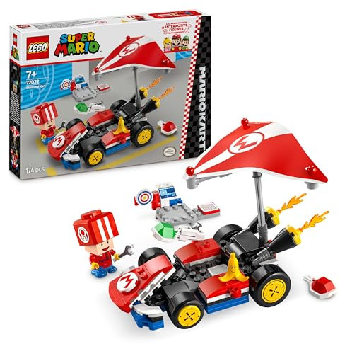 LEGO Super Mario: Mario Kart – Standard-Kart, Nintendo Sammlerstück, Geschenk für Kinder, lässt Jungen, Mädchen und Gamer ab 7 Jahren selbstständig Spielen, Abenteuer Spielzeug mit Toad Figur 72032