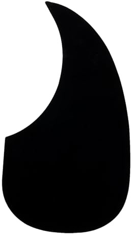 QUARKZMAN 1 Stück Akustikgitarren Schlagbrett Gitarren Schutzplatte Passend für 41 Zoll Selbstklebende Rechtshänder Akustik E Gitarren Teile 101x174mm Wassertropfenform Schwarz