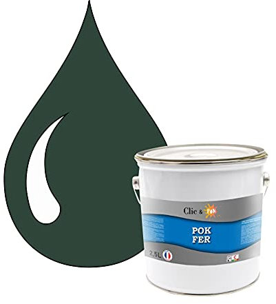 POK Peinture fer antirouille - Laque extérieure Semi-Brillante FER - 2,5L - RAL 6005 Vert mousse