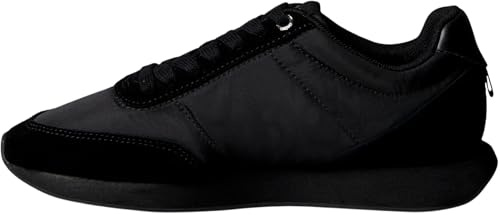 Calvin Klein Damen Runner Sneaker Retro Lace Up Low Top, Schwarz (Triple Black), 39