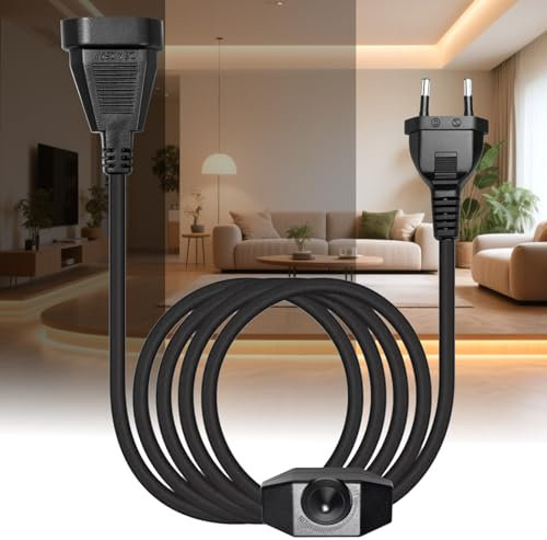 SUCIKORIO Variateur LED avec Interrupteur, 220V Variateur LED Dimmable avec Câble 2m 100W Max Variateurs d'Intensité LEDs Régulateur de Luminosité Rotatif Silencieux pour Lampes