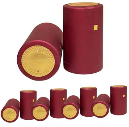 Sharplace Lot de 100 capsules de bouteilles de vin en PVC thermorétractables, vintage, pour décoration de cuisine, Rouge