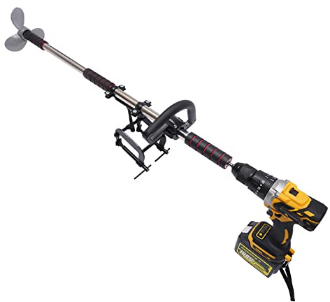 220V Elektrischer Trolling Motor, Elektro-Außenborder mit Batterieanzeige und Werkzeugkasten, Elektrische Bohrmaschine für Gummiboote, Holzboote und Fischerboote