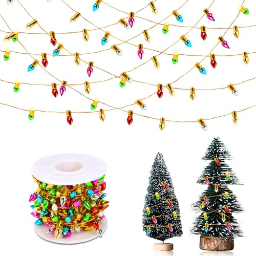 Puppenhaus Zubehör, 5m Mini Lichterkette Wichtel, 1:12 Wichtelzubehör, Wichtel Lichterkette Miniatur LED, Puppenhaus Gefälschte Licht String, Wichtels Zubehör Weihnachten (B)