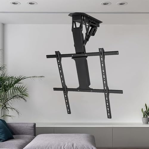 Tv Mount - Hidden Drop-down TV Lift Telescopic Electric Monitor Stand Automatic Lifting 0-85° Flip Down Self-adjustable Angle Suitable For 32-70 Inch TV Electric TV Stand
