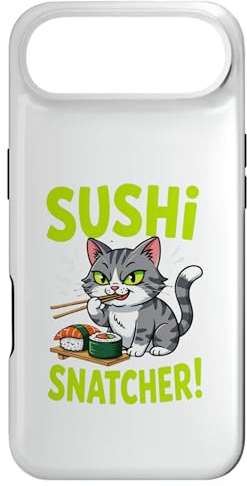 Hülle für iPhone Air Sushi Snatcher – Lustige Cartoon-Katze, die Sushi-Design