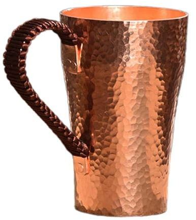 Pitycbo Kupferbecher, Teegeschirr, Geburtstagsgeschenk, 400 Ml, Handgefertigter Kupferbecher für Heiße Und Kalte Getränke, Hochzeit, Restaurant, B