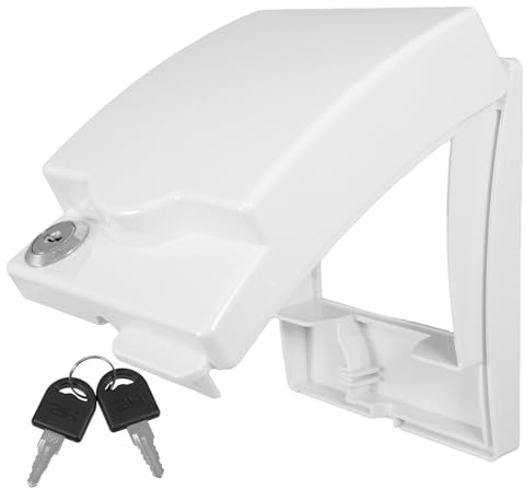 ULTECHNOVO Lockable Outlet Cover with Keys - Waterproof Wall Socket Protector for Bathroom And Kitchen, Childproof Electrical Plug Guard, Weatherproof Exterior Case