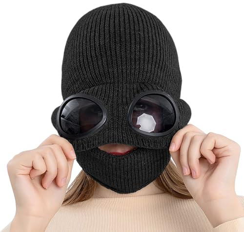 Bonnet tricoté pour – Lunettes douces et chaudes | Bonnet de ski d’hiver coupe-vent | Cache-oreilles pour le visage, cyclisme en plein air, équitation, chasse, pêche, Camping, randonnée, voyage,