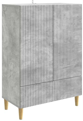 vidaXL Sideboard Betongrau 66 x 34,5 x 95 cm Holzwerkstoff, Elegantes Sideboard, modernes Design, funktionaler Stauraum, vielseitiger Schrank, viel Platz für Dein Zuhause
