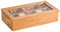 Kesper | Teebox mit 10 Fächern und Sichtfenster, Material: Bambus, Maße: B: 36 x T: 20 x H: 9 cm, Farbe: Braun | 58901 13