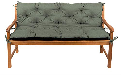 Gutekissen® Bankkissen, Sitzkissen, Rückenlehnen, Gartenkissen, Steppkissen, Doppelkissen, Sitzmöbel, Sitzbank-Kissen, Gartenschaukel, Gartenmöbel Law (140cmx50cmx50cm, Dunkelgrün)