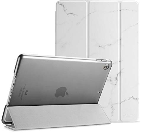 ProCase Hülle für iPad 9./8./7. Generation 10,2 Zoll 2021 2020 2019, Schutzhülle Smart Case Cover Kompatibel mit iPad 9/8/7 –Weißmarmor