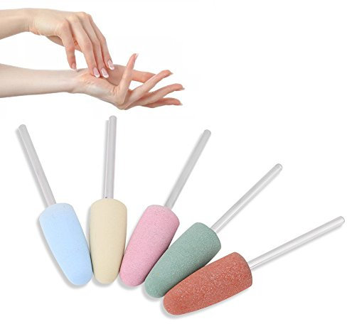 Broca de manicura, 5 piezas Esmeriladoras de uñas Brocas de manicura Máquinas herramientas de manicura Esmalte de silicona Esmeriladores de uñas Brocas de fresado Taladro de alisado para uñas