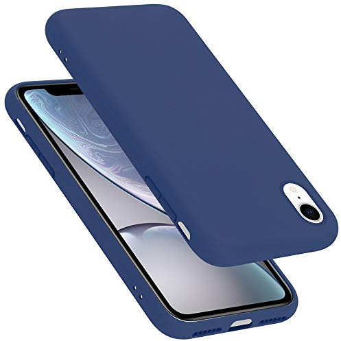 cadorabo Coque Compatible avec Apple iPhone XR, Étui Housse en Silicone- Coque pour iPhone XR- Protection Antichoc, Anti-Empreintes- TPU Housse de Protection - Mat Liquid Blue