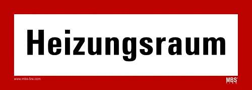 Aufkleber nach DIN 4066 Hinweisschild Feuerwehr Heizungsraum 210x74 mm
