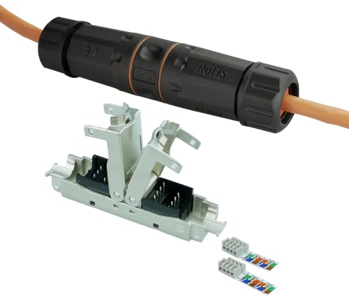 AIXONTEC IP 68 CAT 6A Outdoor Netzwerkkabel Verbinder Cat.6A 10 Gigbit Wasserdicht Verbinder LSA Adapter Lan Netzwerkverbinder Koppler 1:1 Verlängerung Reaktivierung Kupplung Cat.7 Cat.8 Cat.6A