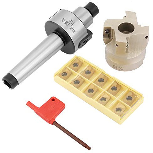 Tiiyee Face End Mill Set, MT2 FMB22 Holder Indexable 400R 50 22 CNC Cutter