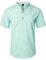 LucMatton Men's Casual Cotton Linen Short Sleeve Henley Shirt Summer Lightweight Banded Collar Beach Tops Light Green Small