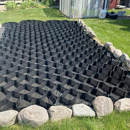 Ccsh Gravier Gazon Dalle Stabilisateur de Gravier Fin Pavés Perméables Géogrille, Grille de Sol Robuste en Forme de Nid d'abeille pour L'aménagement Paysager des Parkings, Facile à Installer