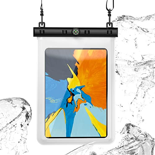 N NEWTOP Funda impermeable universal WA04 para tablet de 10 pulgadas, máximo 24 x 19,5 cm, funda subacuática transparente de plástico, bolsa bandolera, protección de agua, arena, lluvia impermeable