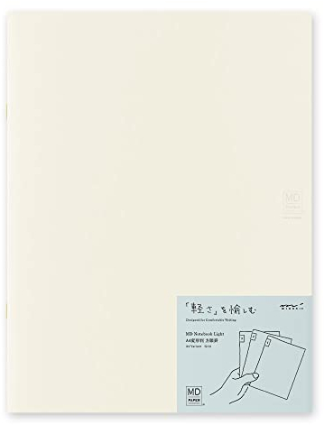 Midori 15308006 MD Notebook, Light, A4 Transformation Size, Grid Ruled, Set of 3
