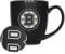 Rico Industries NHL Hockey Pittsburgh Penguins 425 ml Lasergravur mattschwarze Keramik-Bistro-Tasse – für heiße oder kalte Getränke