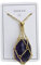 BOSONS Collier porte-pierre en cristal, collier pendentif en cristal de poche en filet creux en acier inoxydable (Gold,Green)